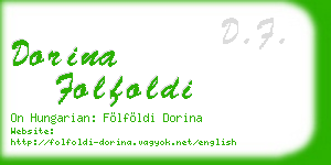 dorina folfoldi business card