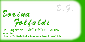 dorina folfoldi business card